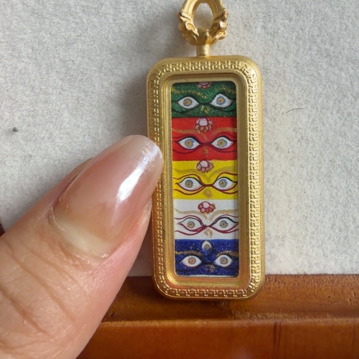 吊坠五路C眼睛热贡纯手绘唐卡