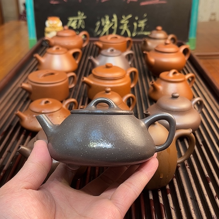 紫砂茶壶原矿天青任瓢220cc