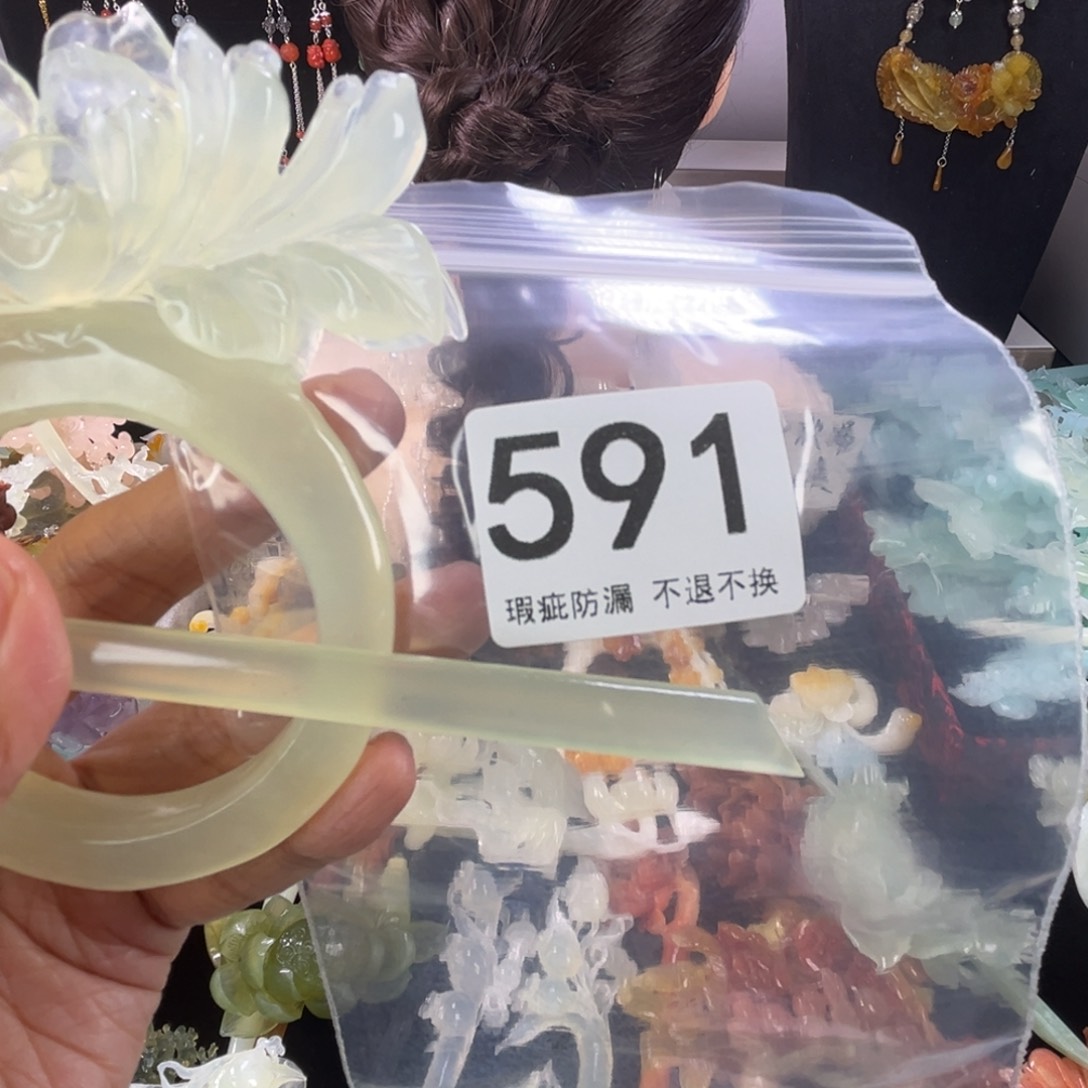 未镶嵌岫玉发饰柿**意