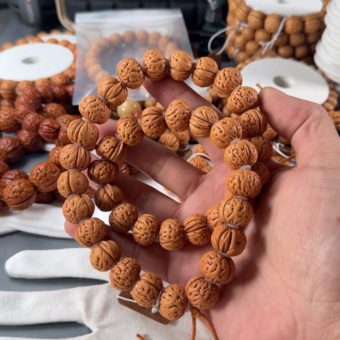 如***意桃核手串16沈阳树王肌肉纹40颗