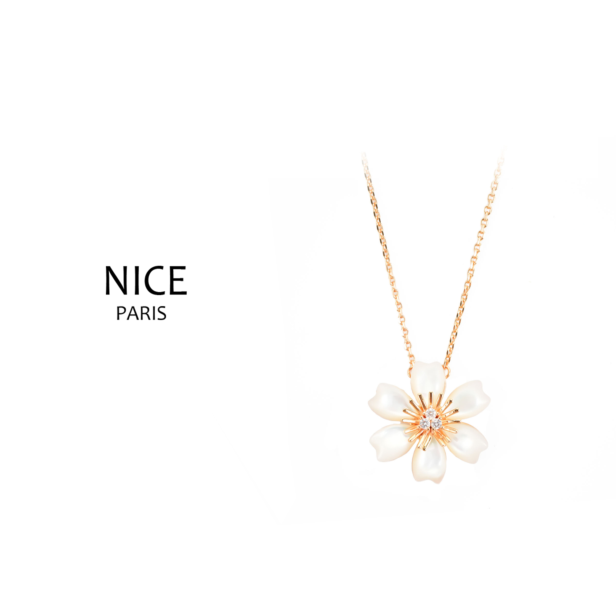 铜合金项链 镀k 2025新款圣诞玫瑰【主链+延长链：41+3厘米】 6202