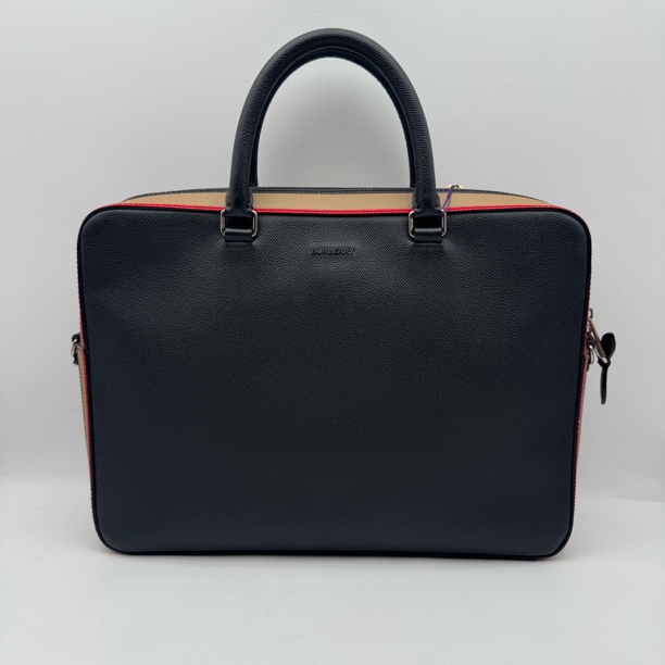 99新 BURBERRY/博柏利 98新拼色手提公文包/男士2782