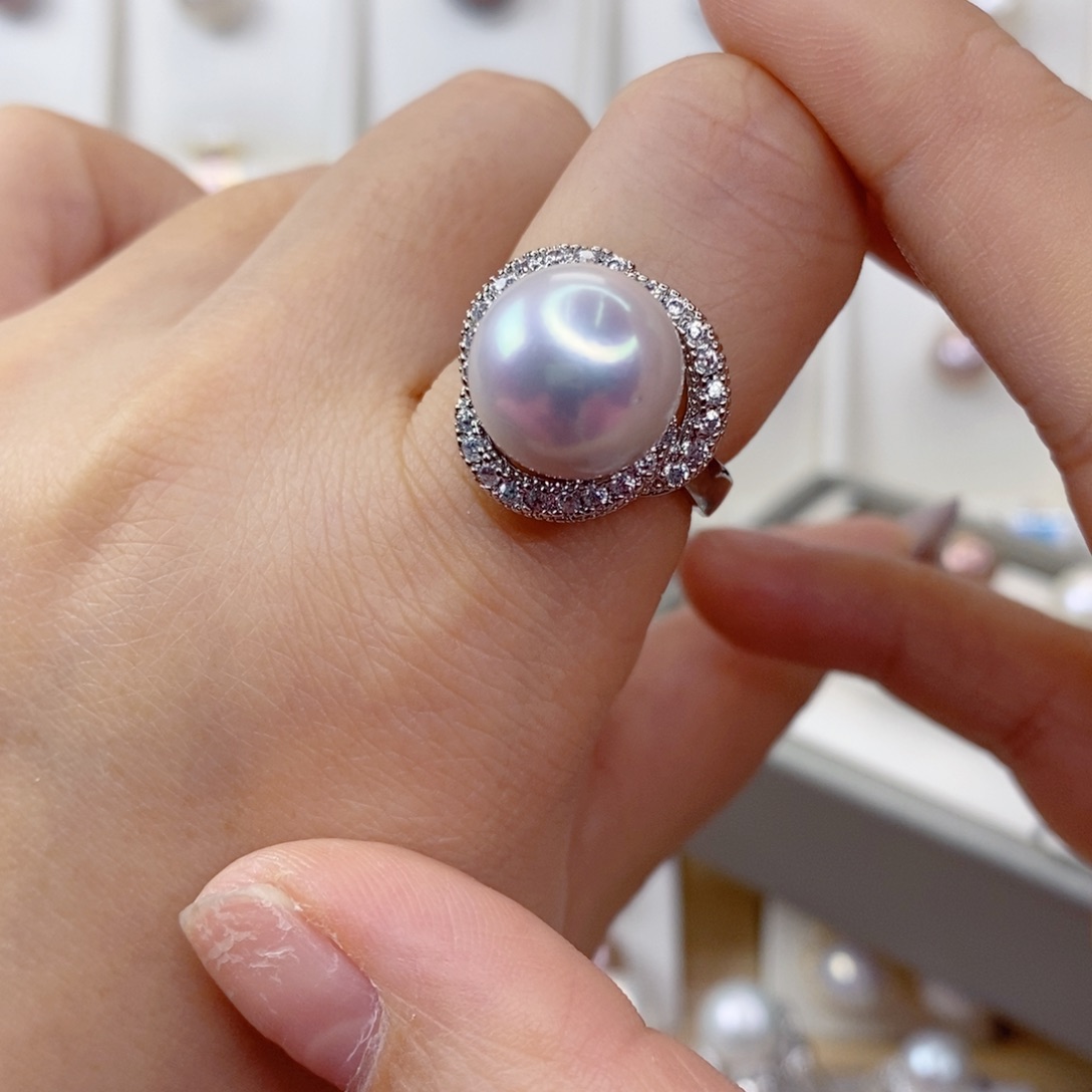 淡水珍珠戒指合金