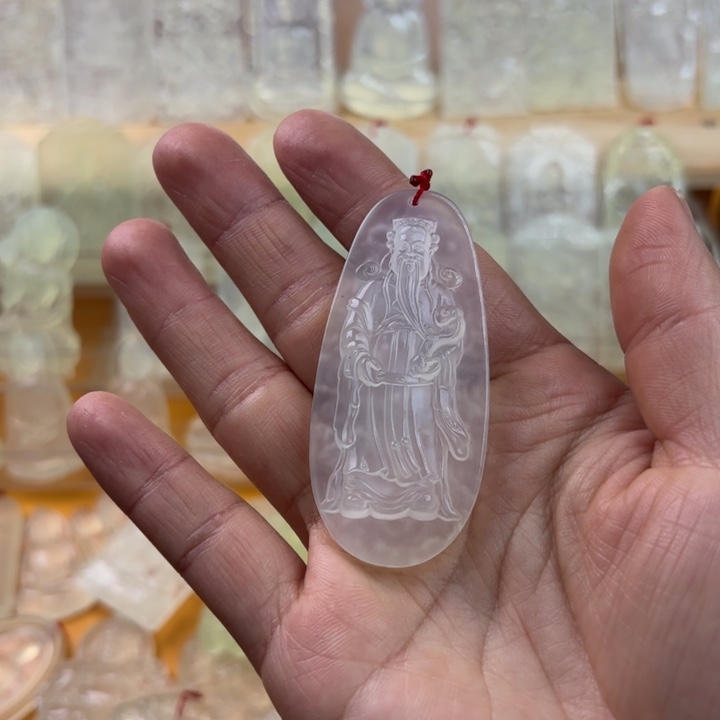 &***&蛇纹石玉未镶嵌颈饰福星
