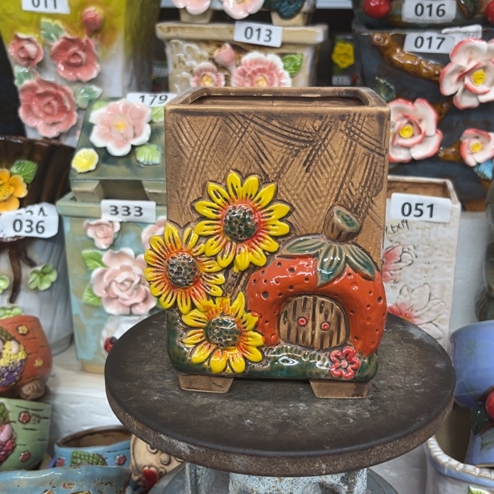 紫砂花盆粗陶材质多肉花盆