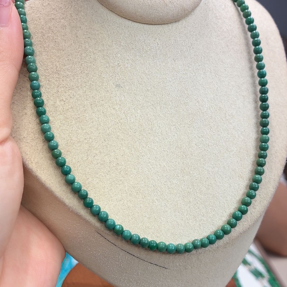 绿松石银S925镀金镶嵌颈饰