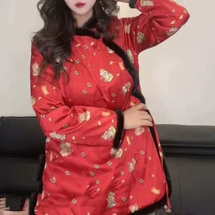 新中式财神加棉中国风加厚喜庆