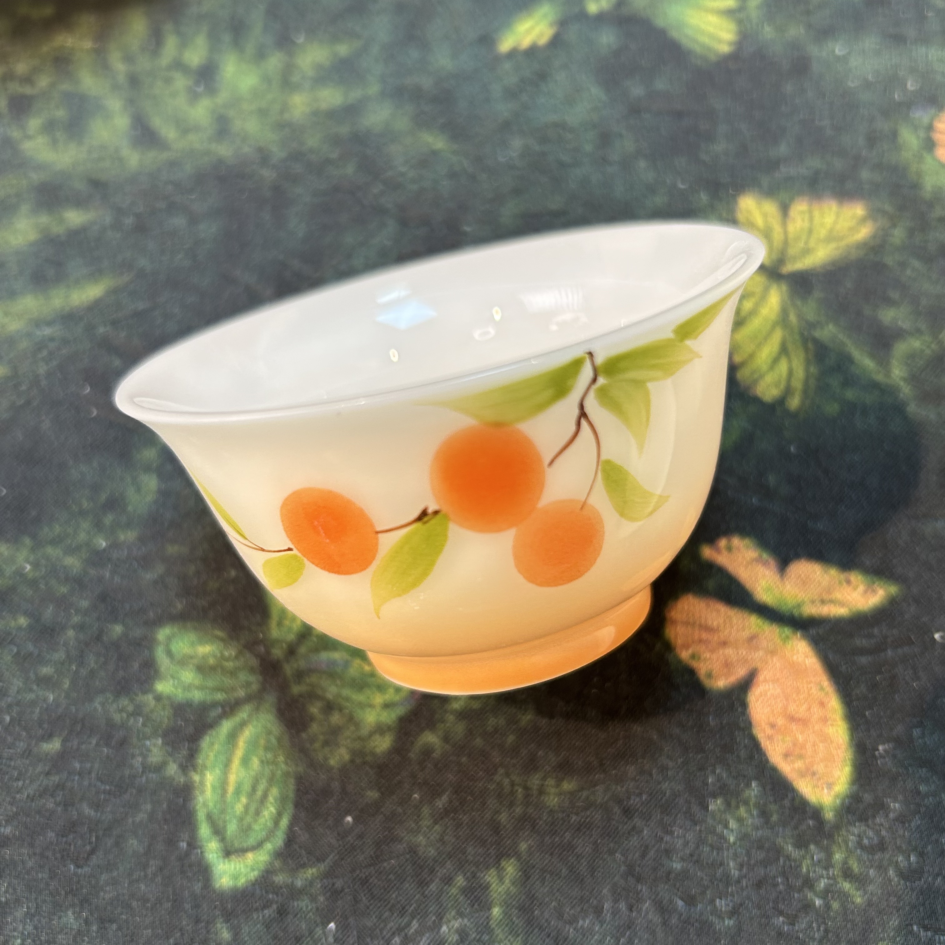 手绘b冰种璞玉柿柿如意小号品茗杯（40毫升）
