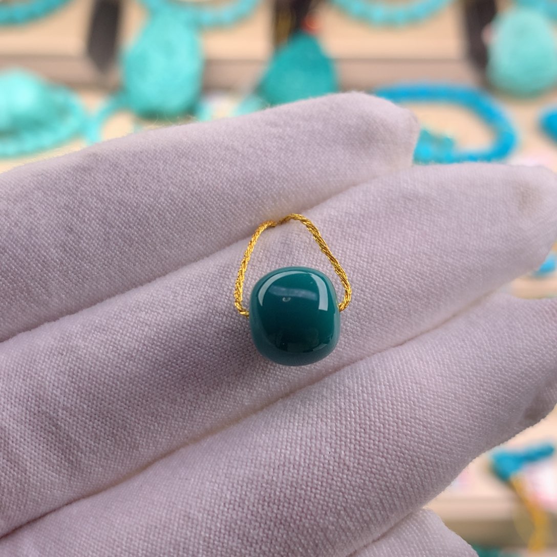 绿松石珠宝奇石未镶嵌9.6×8.5