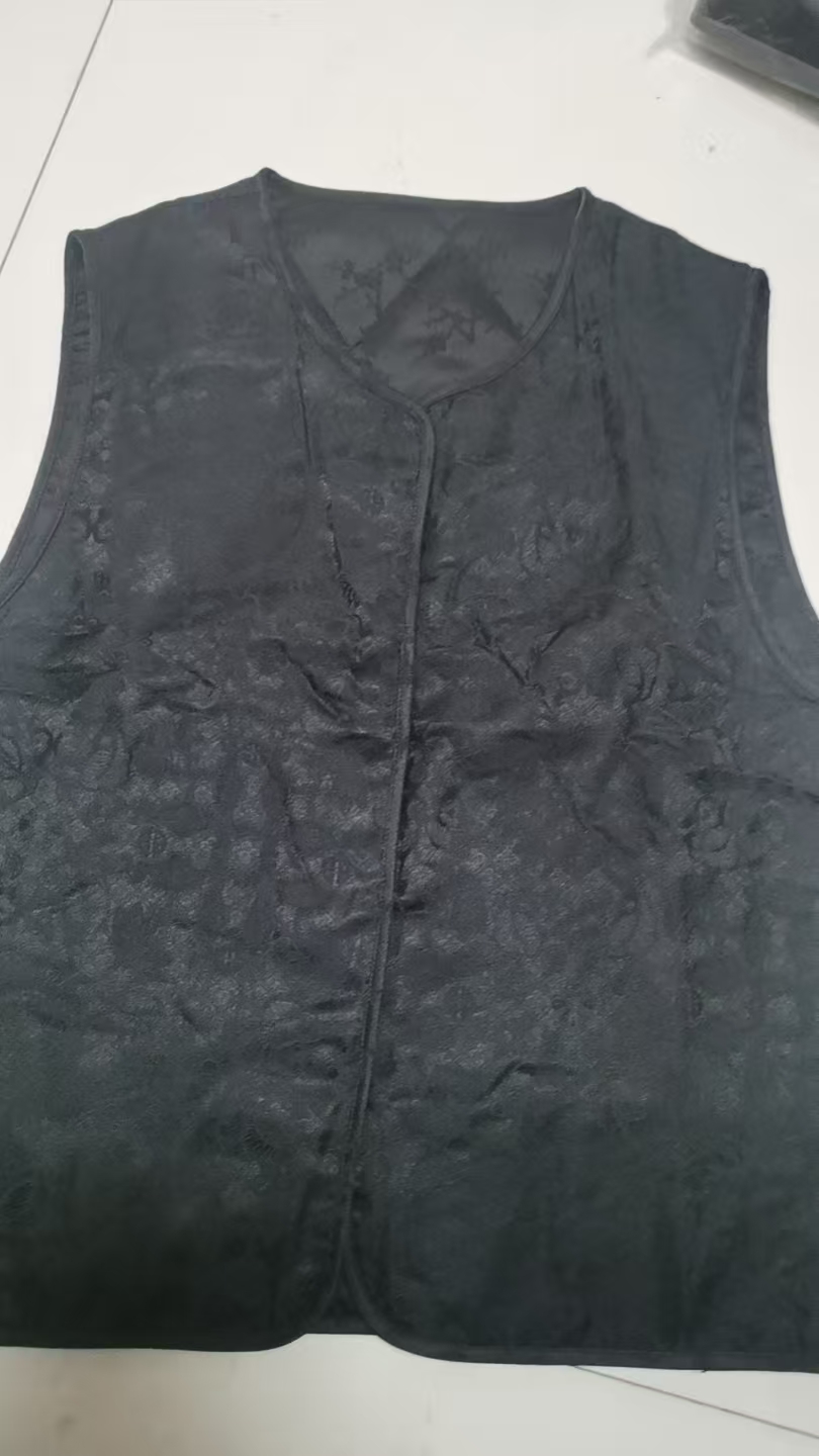 圆领修身型亭台楼阁厚款内胆马夹黑色马夹中式无袖