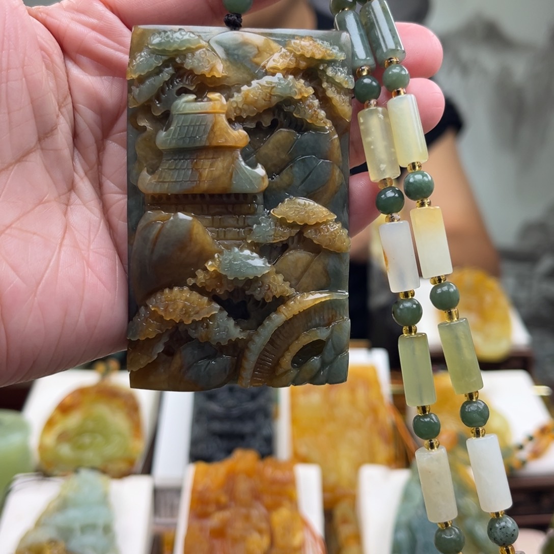 本***蝎岫玉未镶嵌挂件挂件