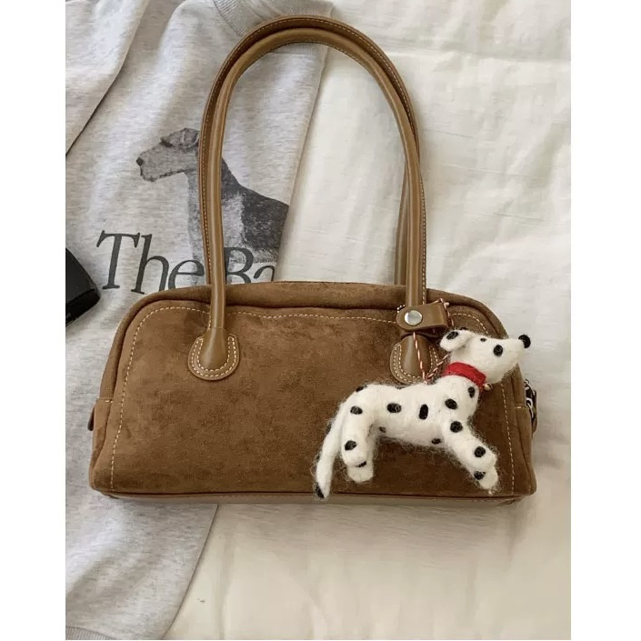 「ohyoudo」磨砂枕头包/复古百搭单肩包秋冬新款腋下包明线设计包