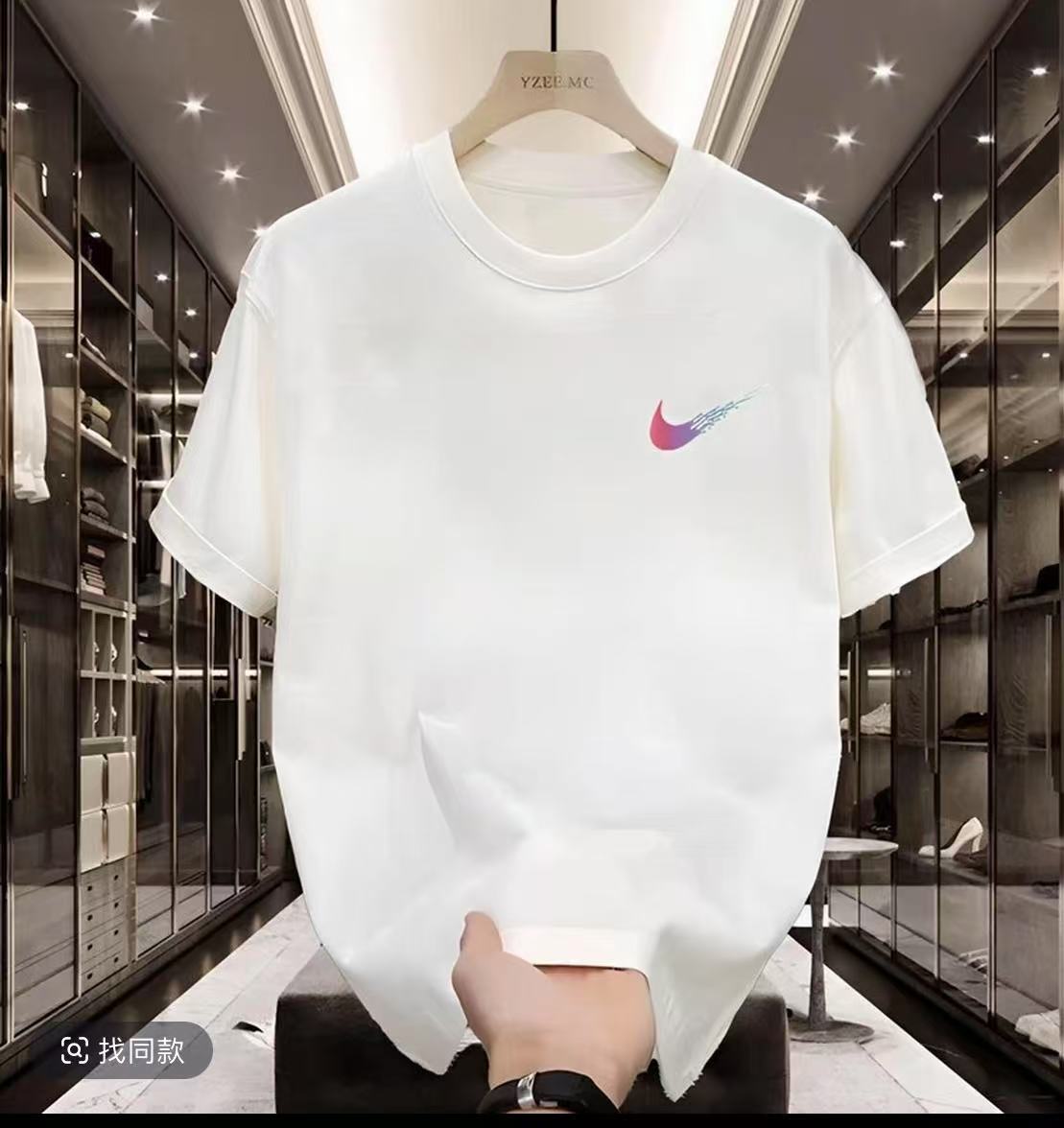 （RS一折）奥特莱斯网红男士圆领夏季印花纯棉短袖潮流宽松短袖