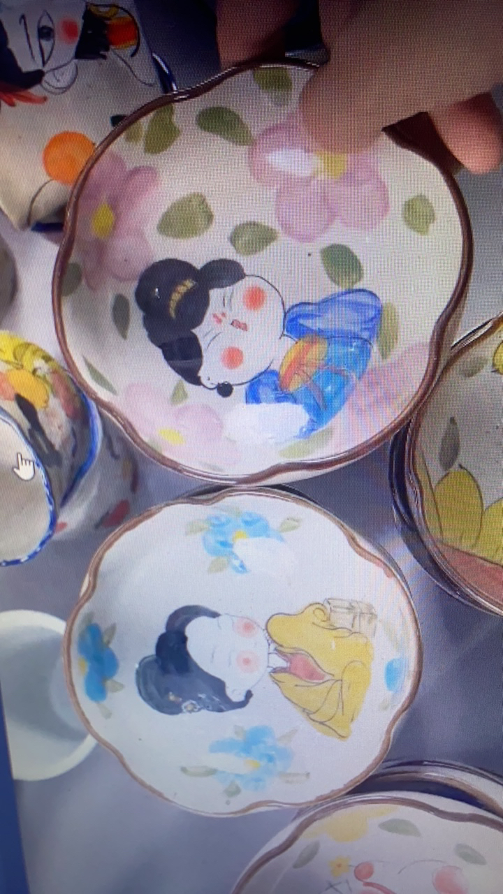 景德镇手绘高温陶瓷两个