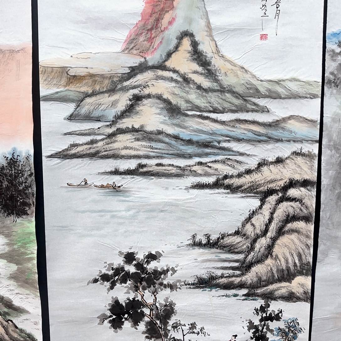 国画陈峰四尺山水朱