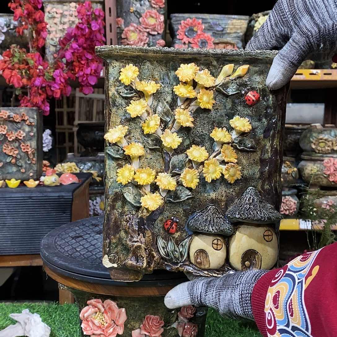 红陶青藤花器多肉花盆