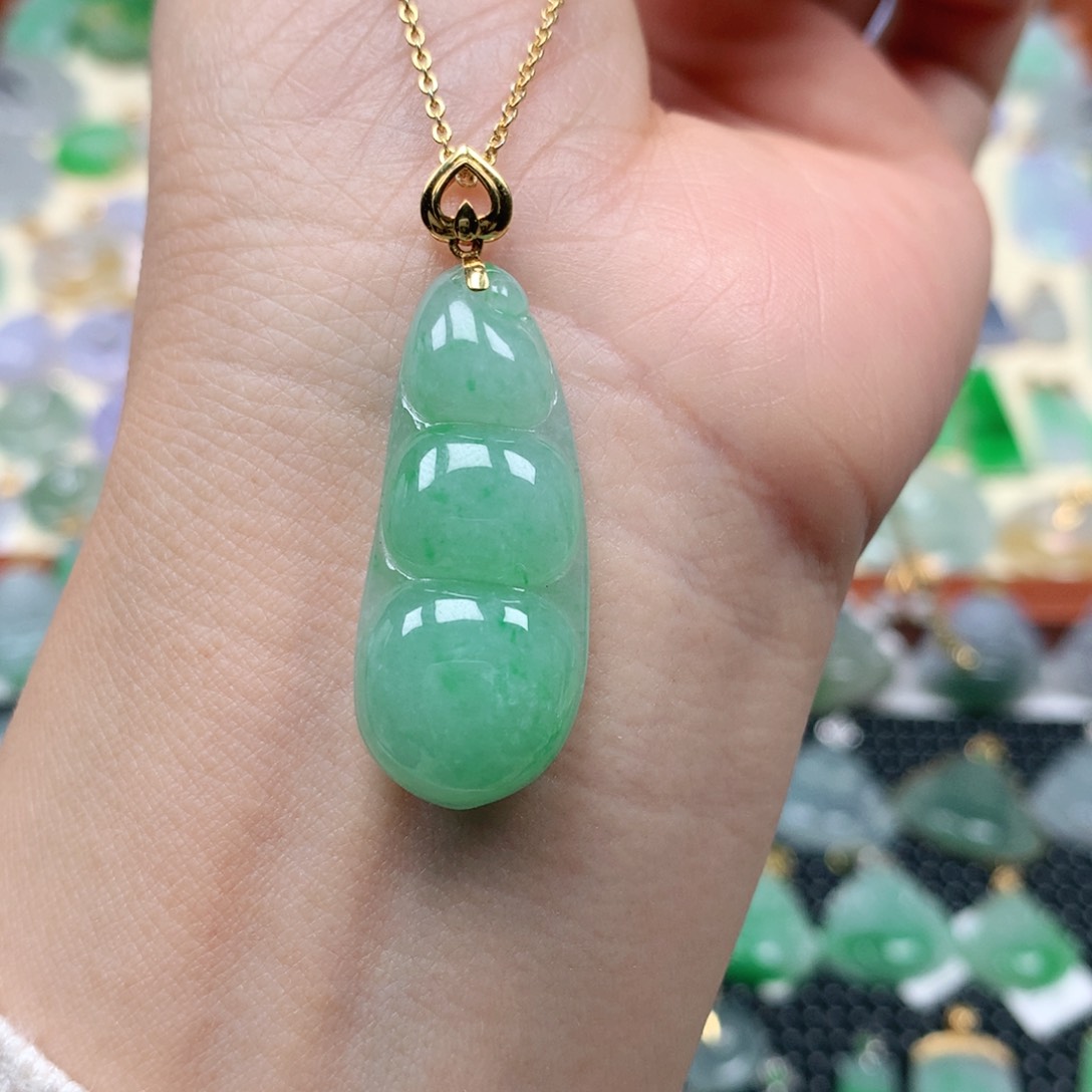 【闪购商品】翡翠吊坠(不含链)18K金镶嵌