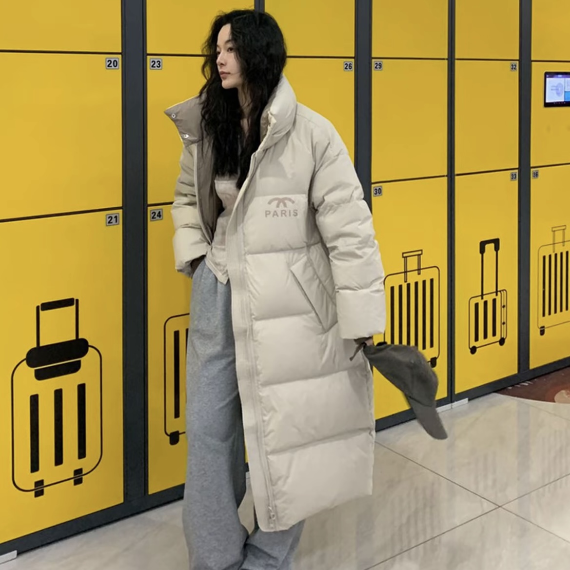 宽松大版羽绒服长款过膝大被子新国标90鸭绒