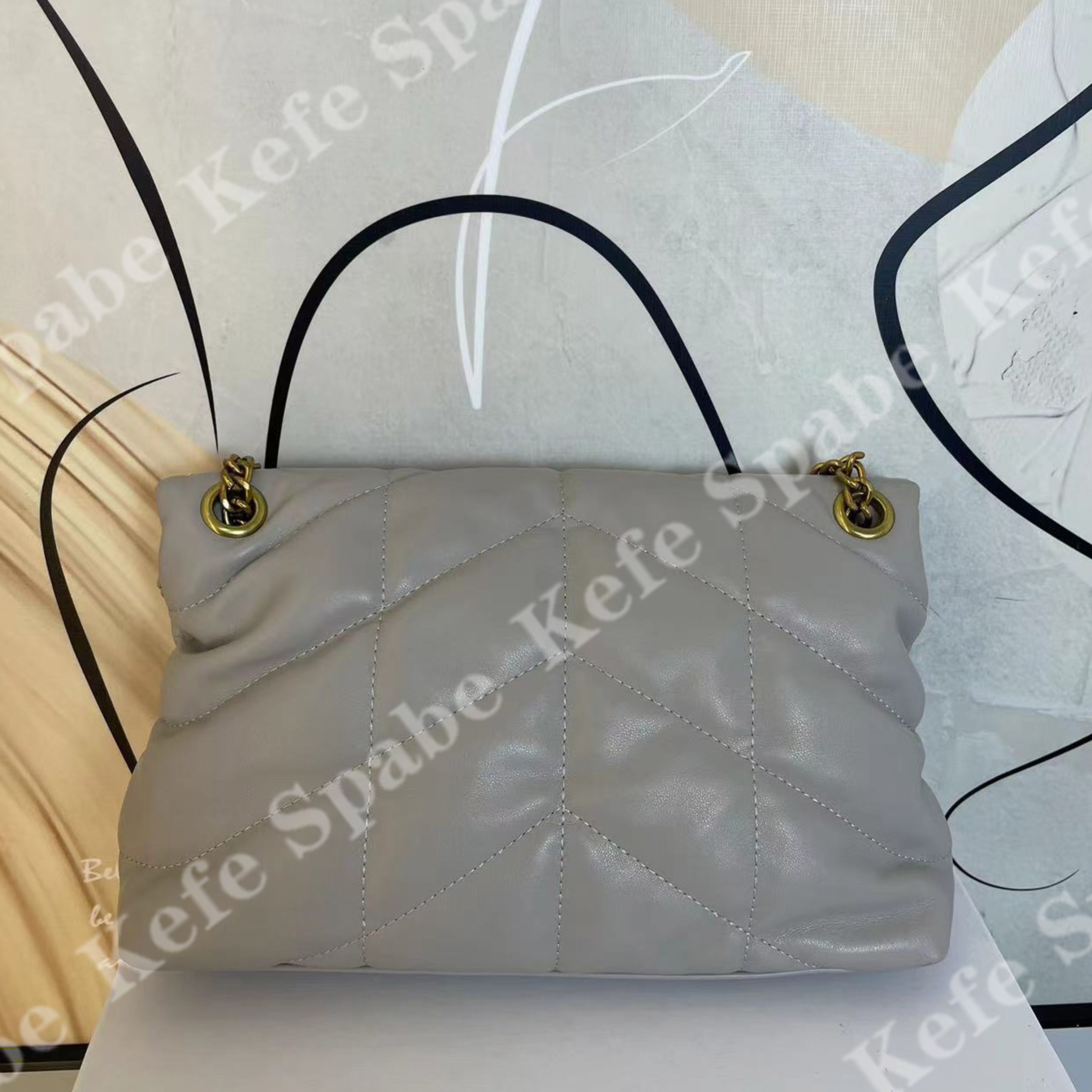 HM025  P25新款灰色云朵包泡芙链条单肩斜挎包-1