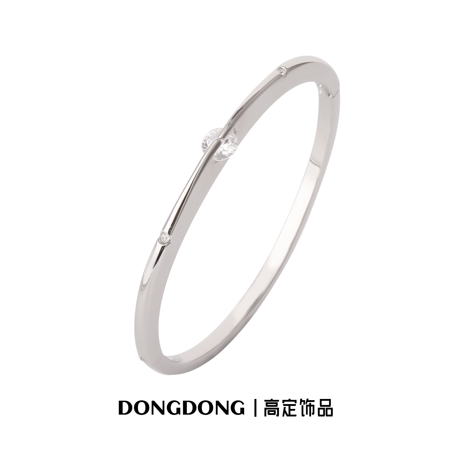 铜合金合成锆石手镯 DONGDONG高定饰品 复古轻奢简约手镯素圈个性