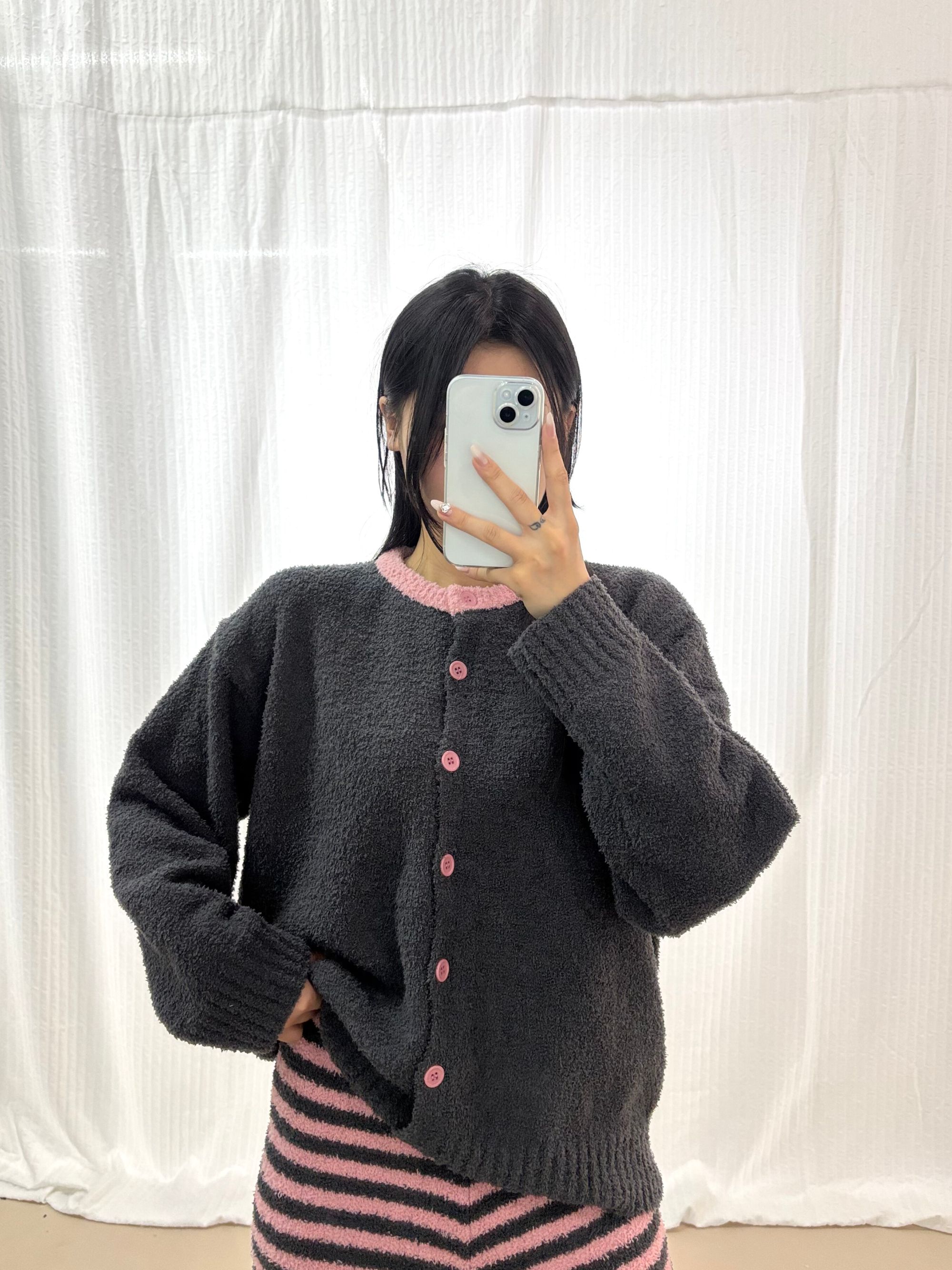 【清樾家居服】冬季新款半边绒保暖高级开衫设计可外穿家居服套装