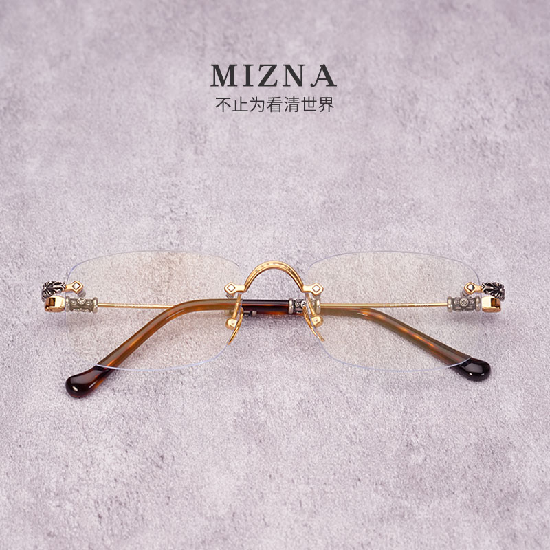 【升级大明金尊明极膜】娜娜同款克罗无框金丝眼镜对某蔡某司鎏金膜