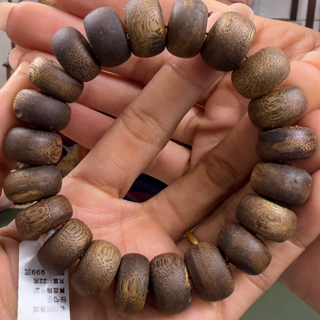 沉香手串张勺子算盘珠卡1.6/22g单圈