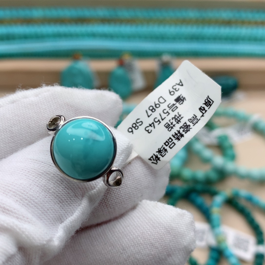 绿松石珠宝奇石银S925镶嵌