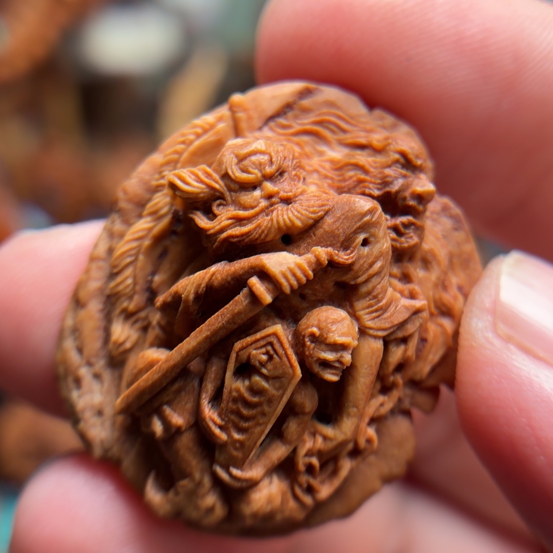 性价比桃核雕刻钟馗锁鬼