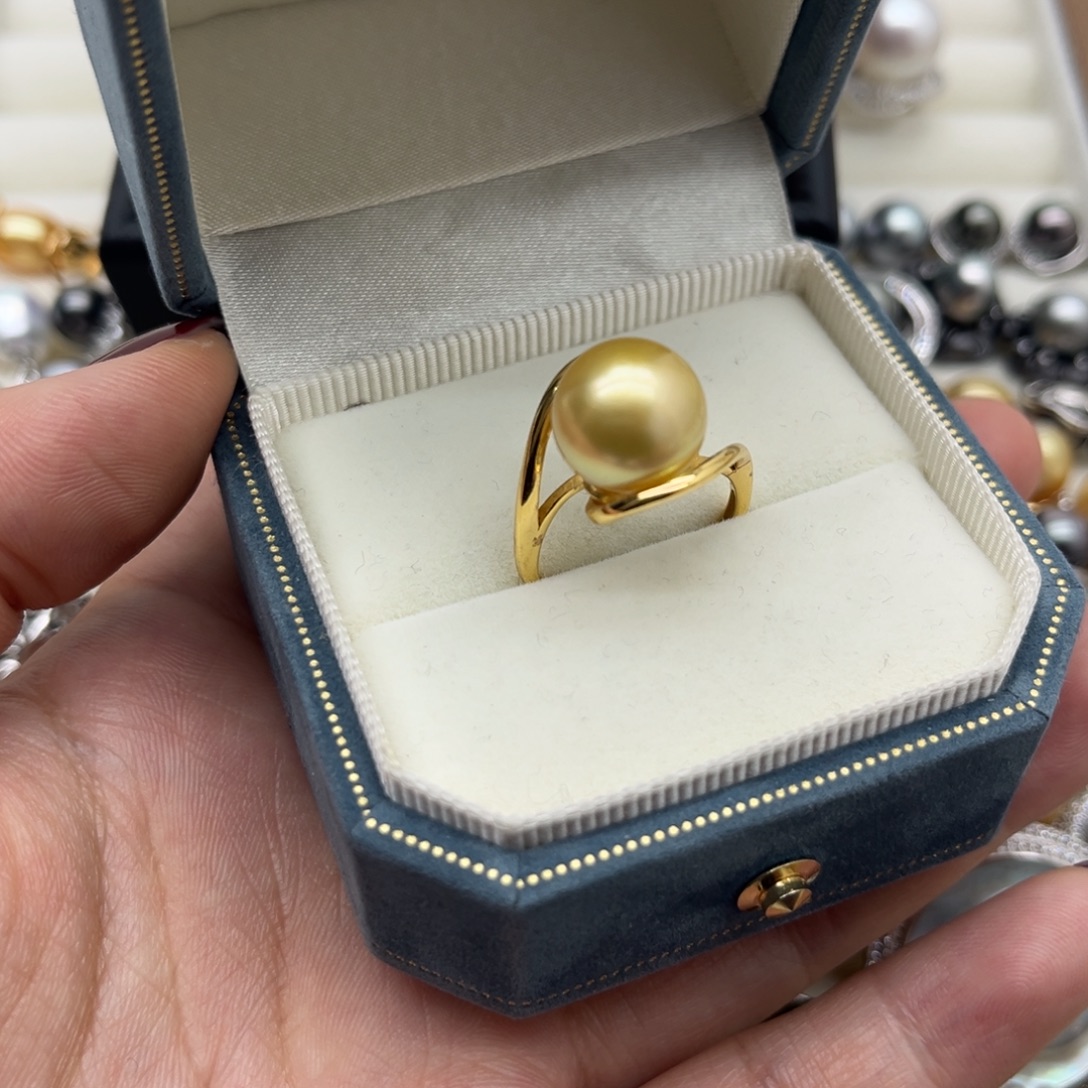 戒指海水珍珠银S925镶嵌
