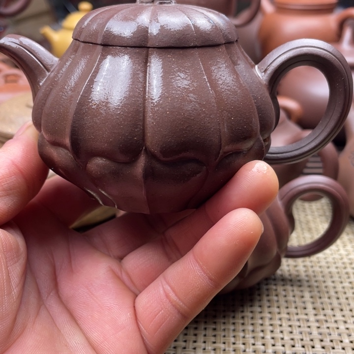 紫砂茶壶广****湿底槽青合菱壶手工制作