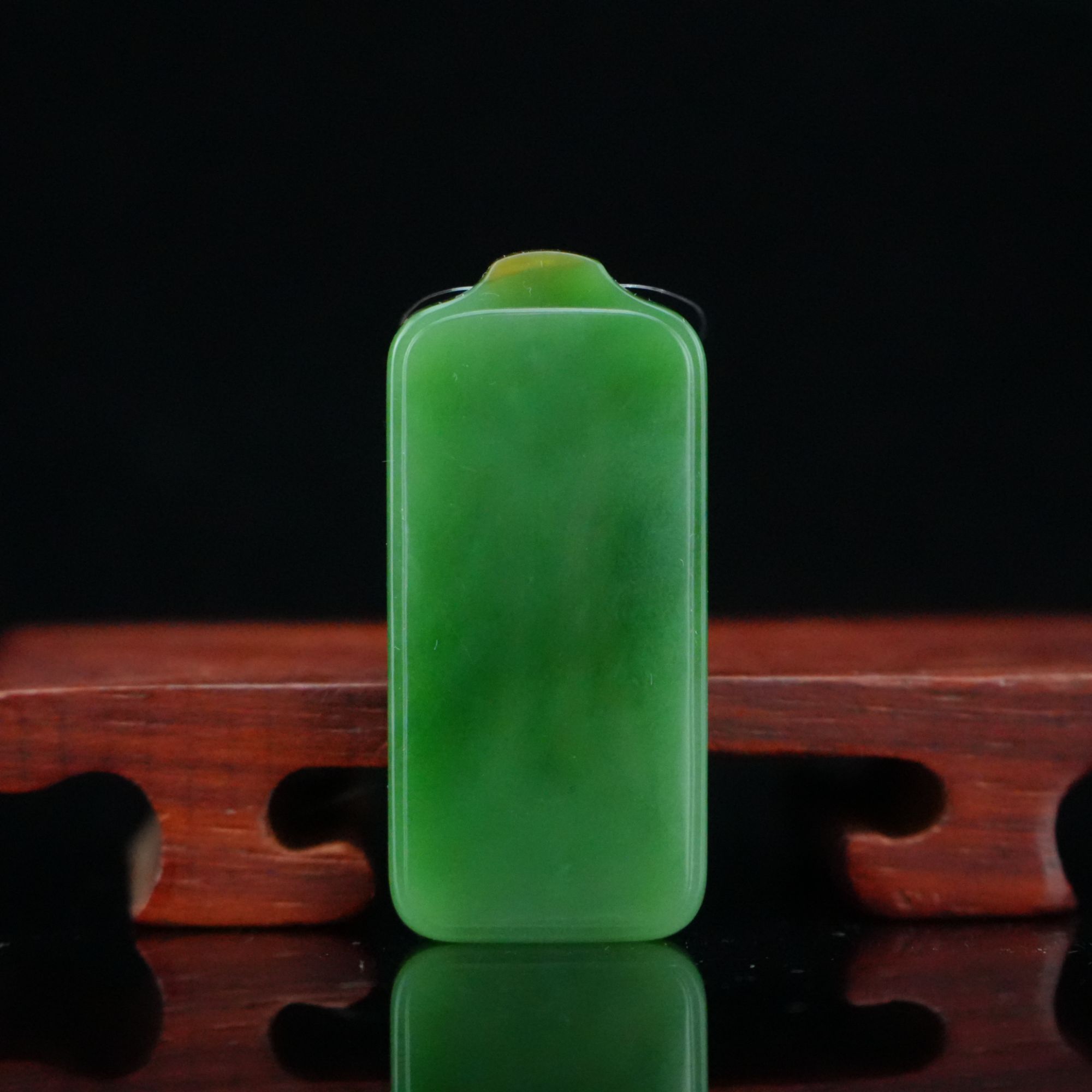 陆飞飞作/和田玉 碧玉无事牌 /朵云轩 LFW4022YF