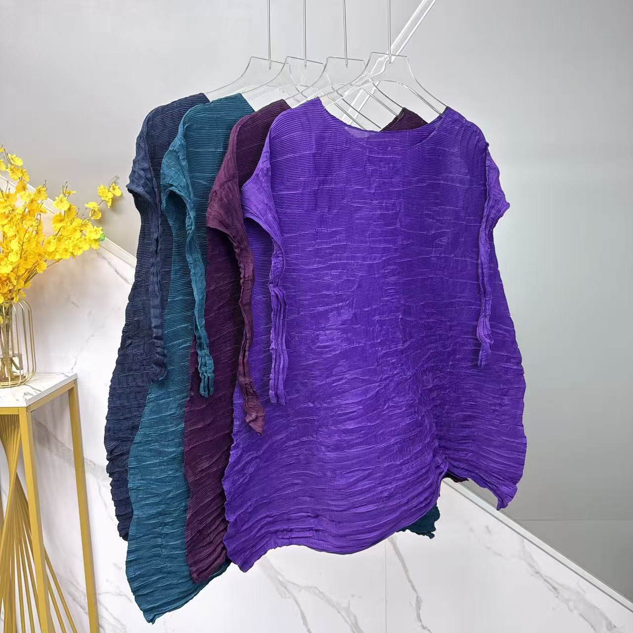 三宅依褶皱2025新款时尚洋气柳条抖抖跳舞裙百搭显瘦舒适气质