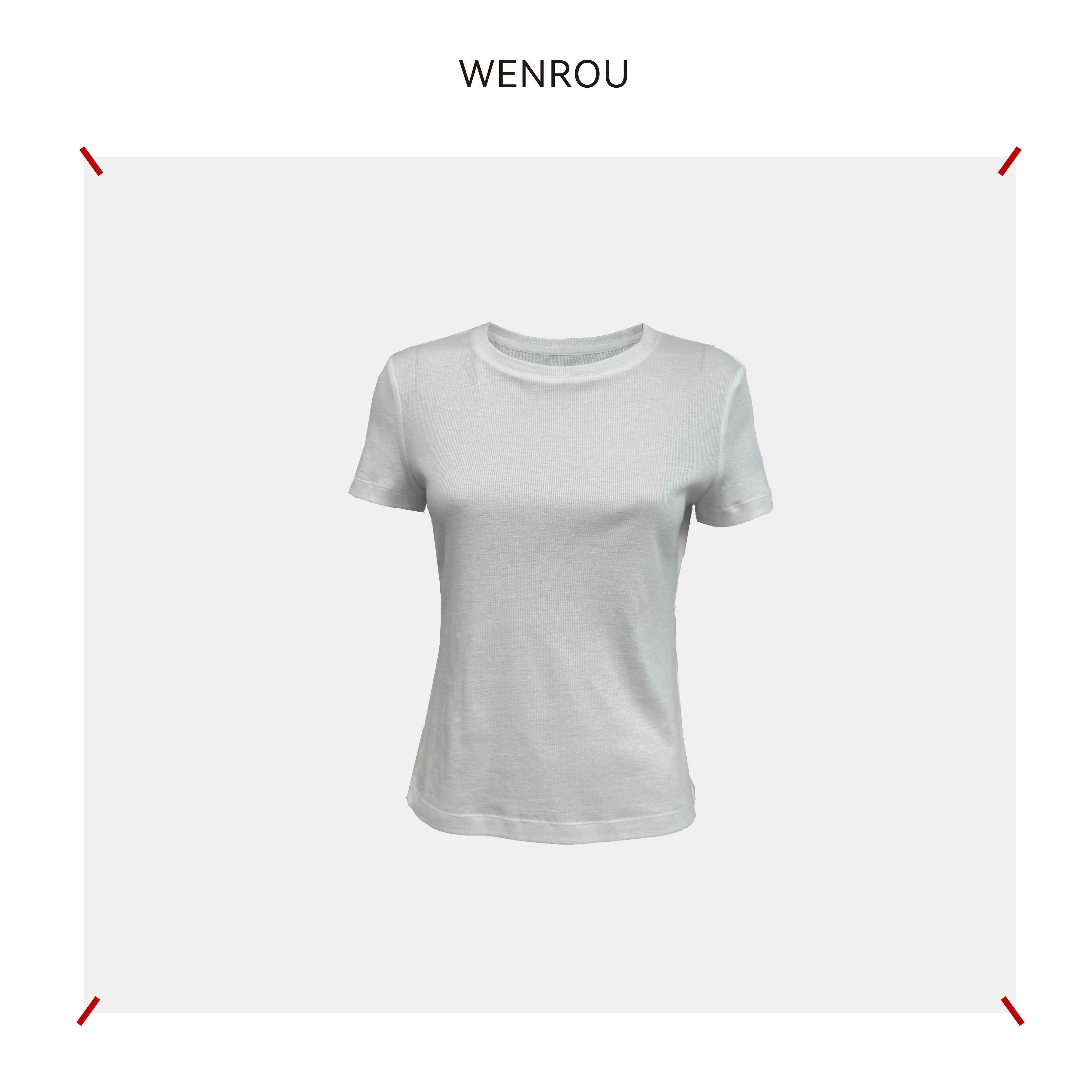 温柔自知 日本进口面料  白色圆领基础款T恤TS022