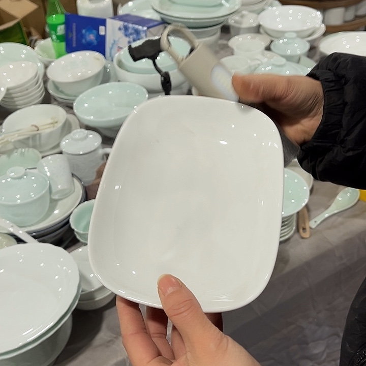 瓷片高白玉泥7.5英寸长方盘两个包邮.一级