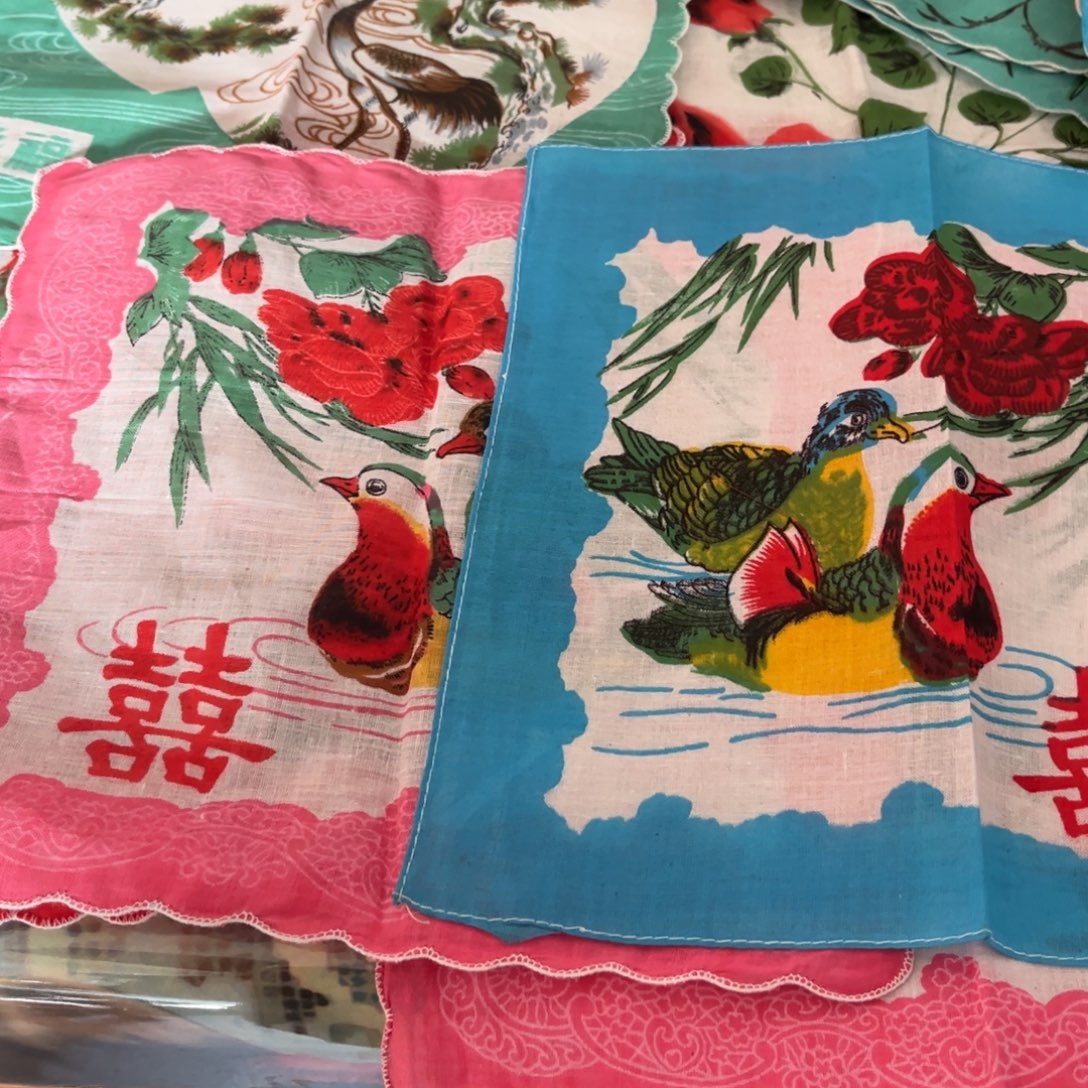 皮***@库存小手帕一对粉色蓝色