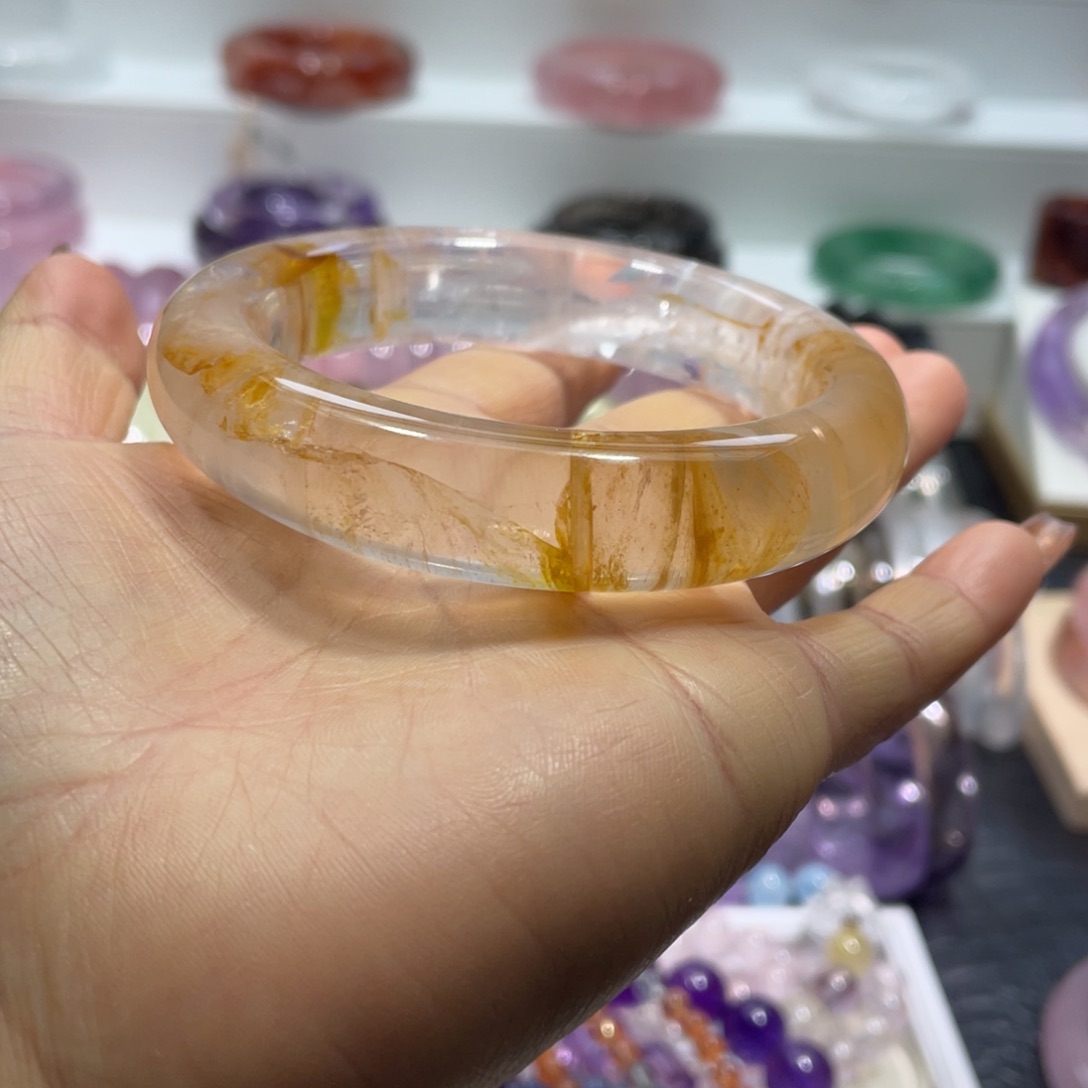 水晶手镯58圈口27号未镶嵌