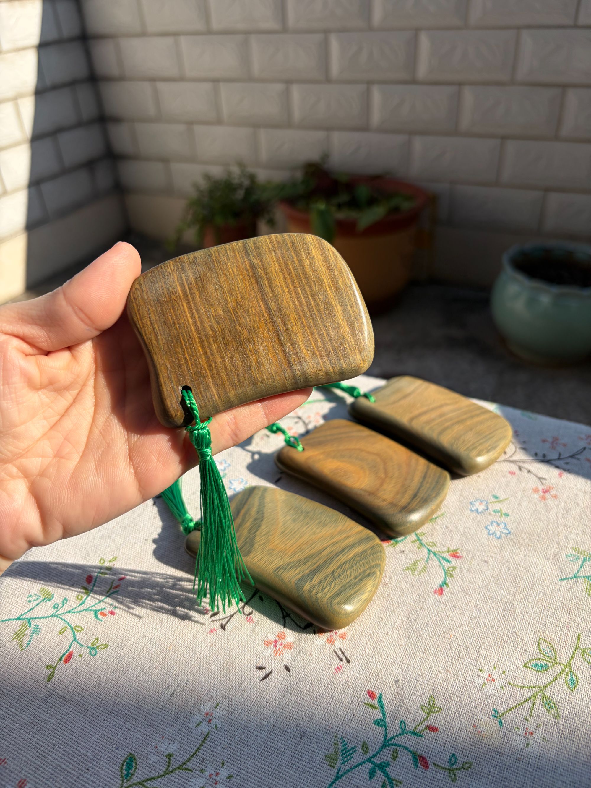精工制作绿檀按摩刮刮板放松身心必备家用