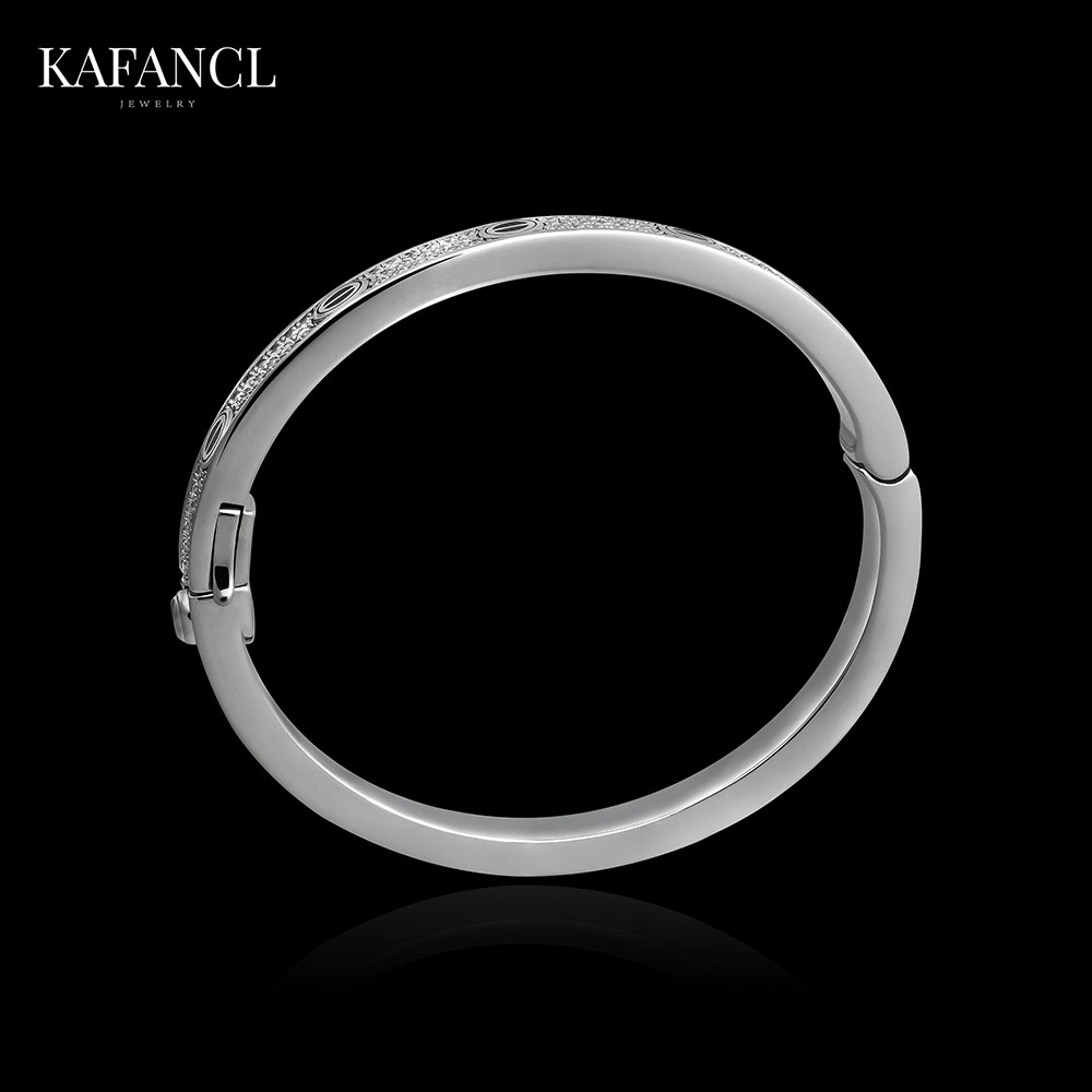 红楼  镀K金 满天星银黑色手镯 ZF-C244