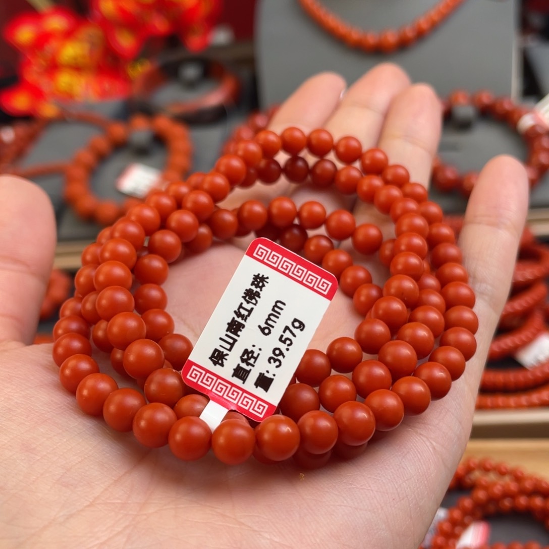 南红玛瑙6+mm 多圈未镶嵌薄*叶