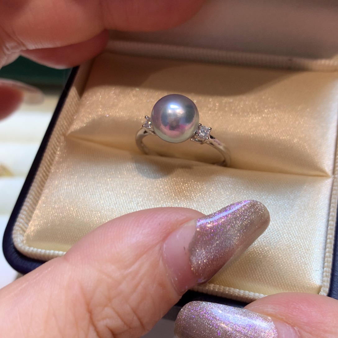 海水珍珠戒指银S925镶嵌