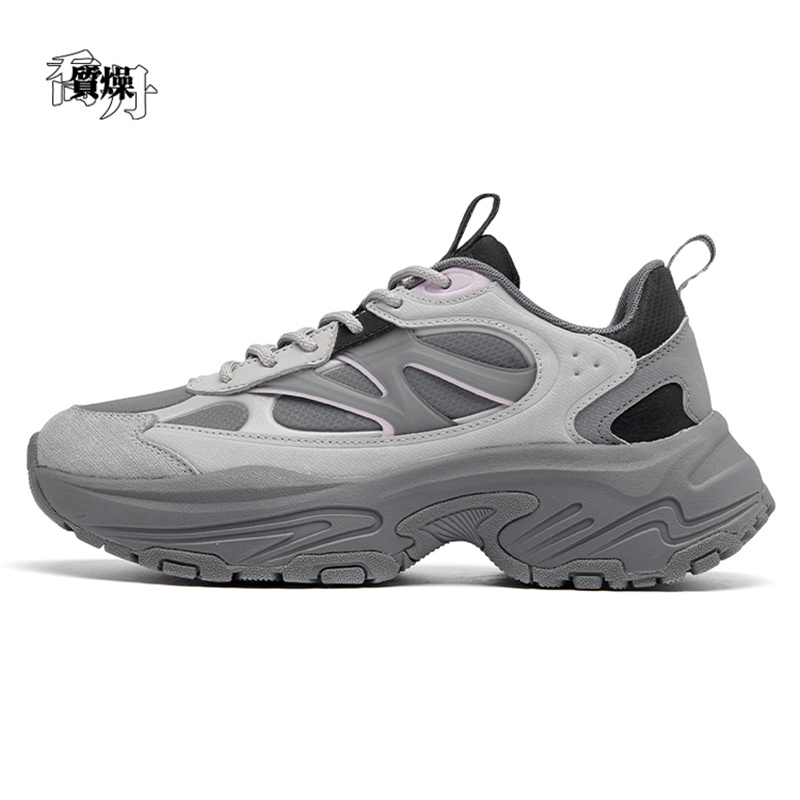 精灵喵5.0乔丹皮面防水女2025秋冬厚底增高老爹鞋QDL042254411G