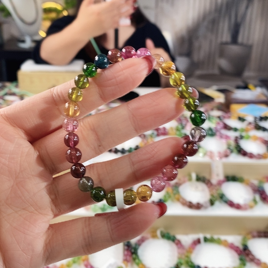 碧玺手串未镶嵌YSG61032单圈颜色微差