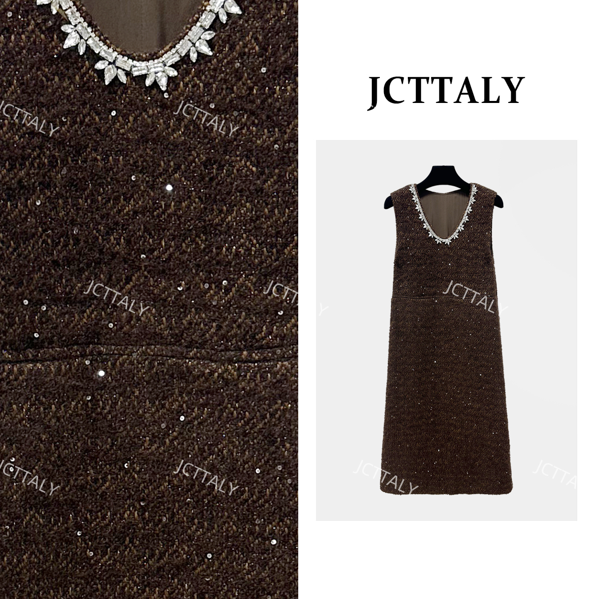 【宠粉价】小香风轻奢时尚气质无袖设计连衣裙NH-WX045