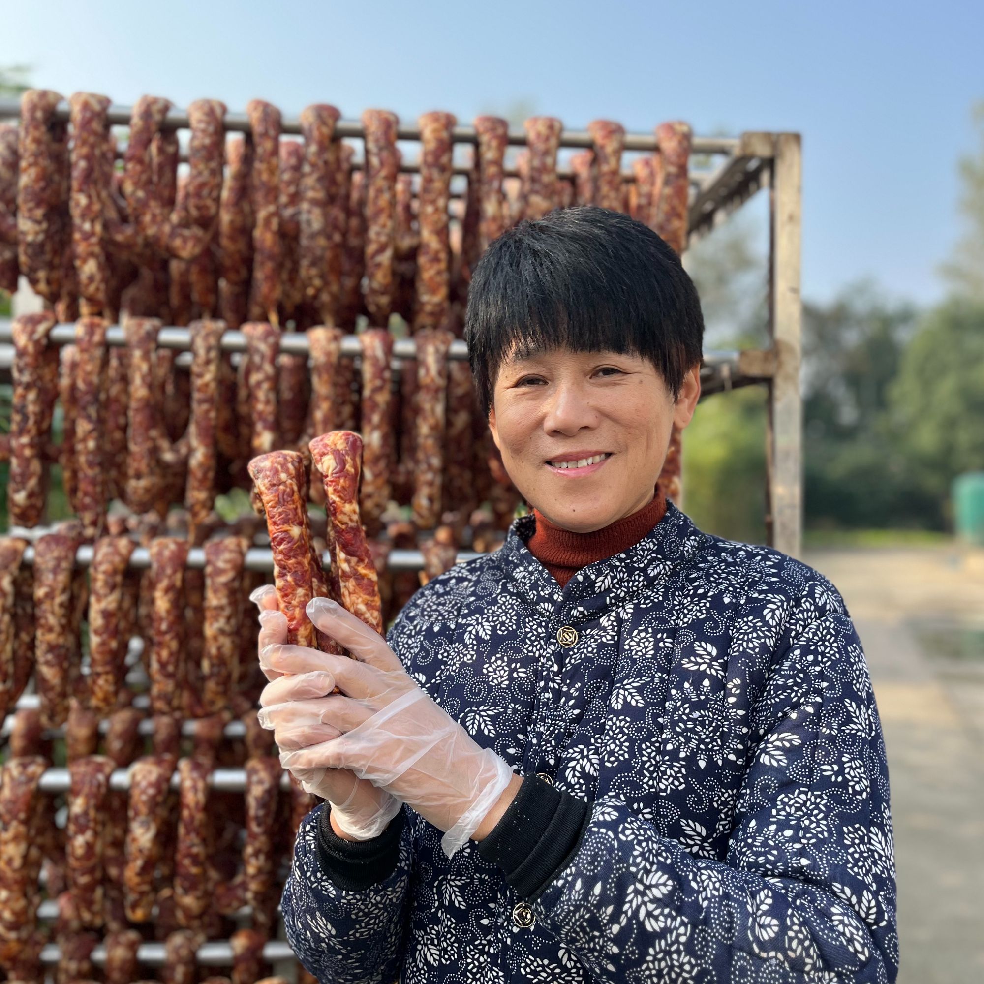 农家手工原味糯米香肠腊肉咸味餐饮食材风干腊肠