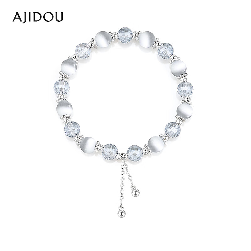 合金玻璃手链 AJIDOU阿吉豆手链女款碧蓝仿猫眼石手串【DB】