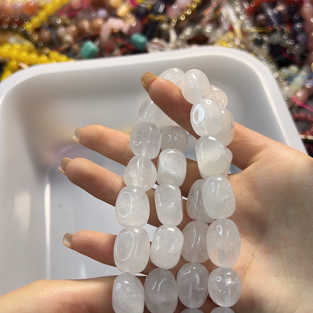 玛瑙/玉髓合金珠宝半成品白水大块块一条