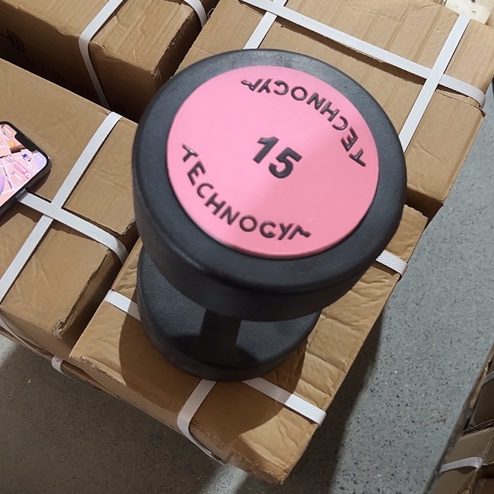 全新纯钢泰诺哑铃15公斤一对粉色