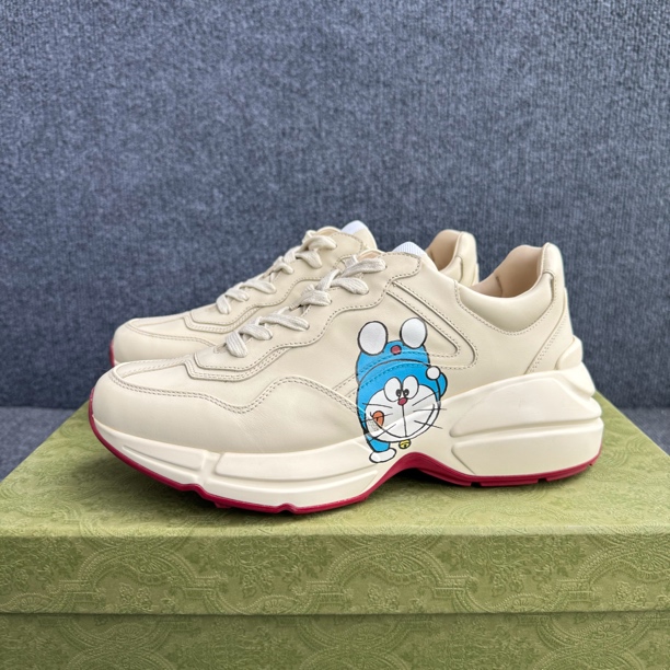 未使用 GUCCI/古驰 38.5码 哆啦A梦 Rhyton 老爹鞋 原盒配件