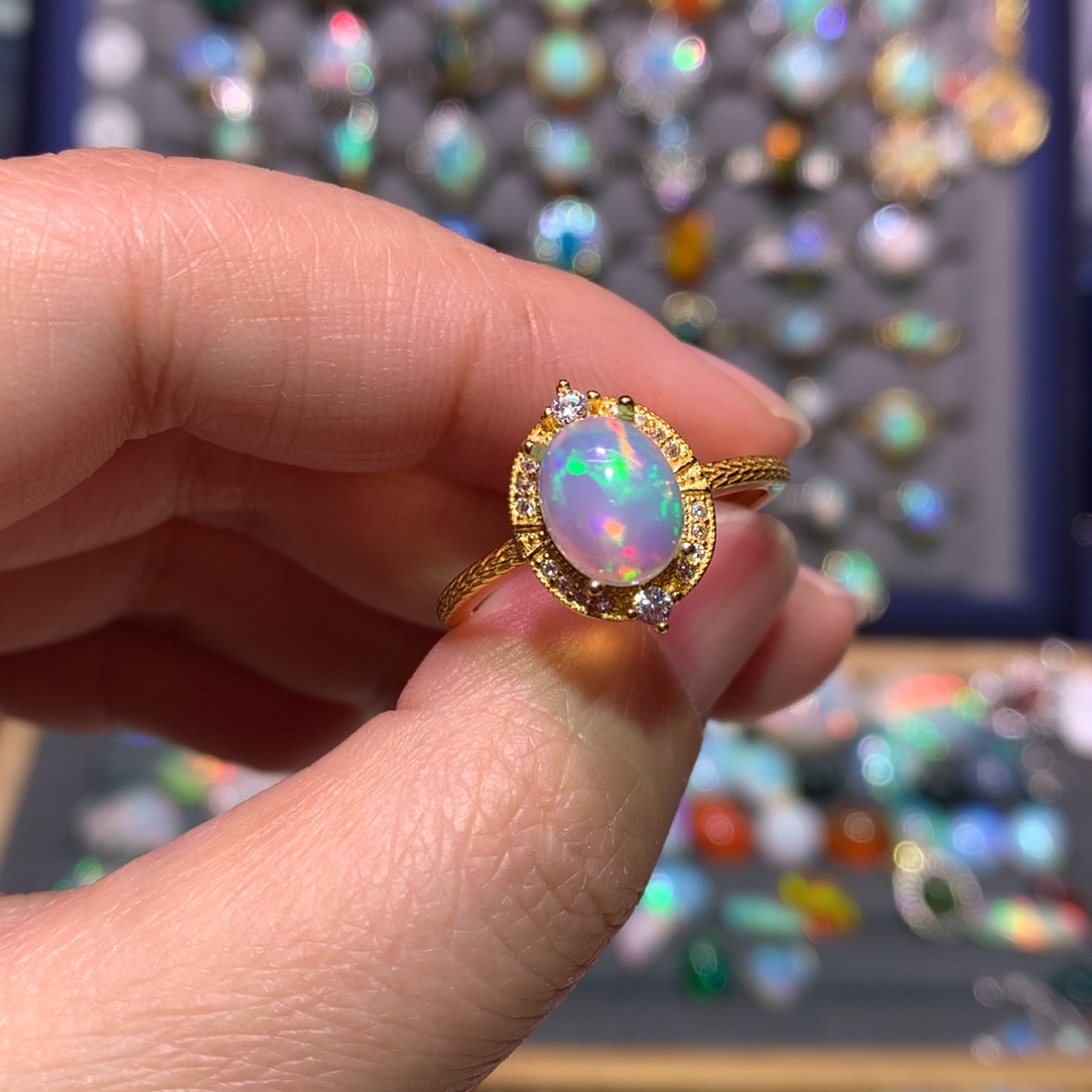 银S925镶嵌欧泊戒指款式